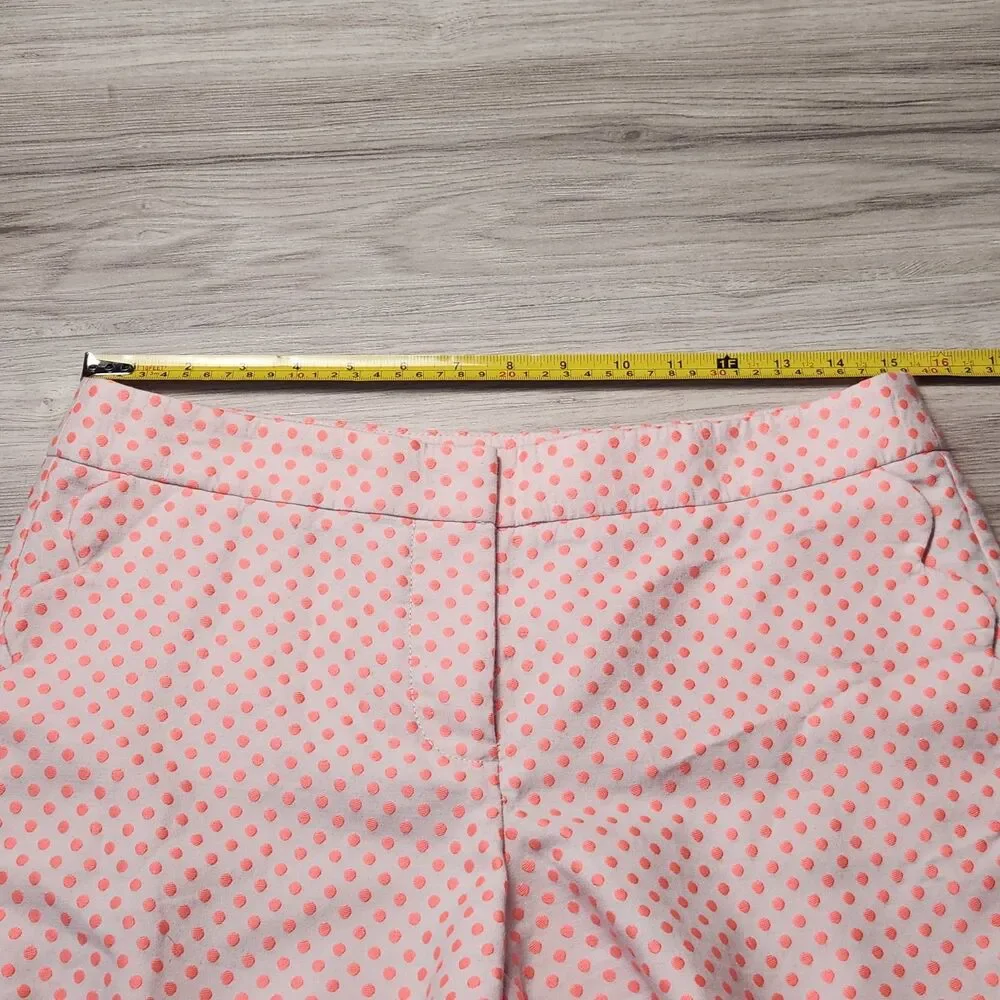 J.Crew Polka Dot Shorts Women's 6 Pink Coral Dressy Casual Preppy Summer Spring